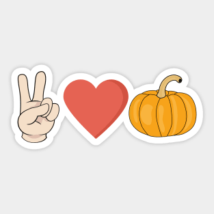 Peace Love Pumpkin Autumn Fall Design Sticker